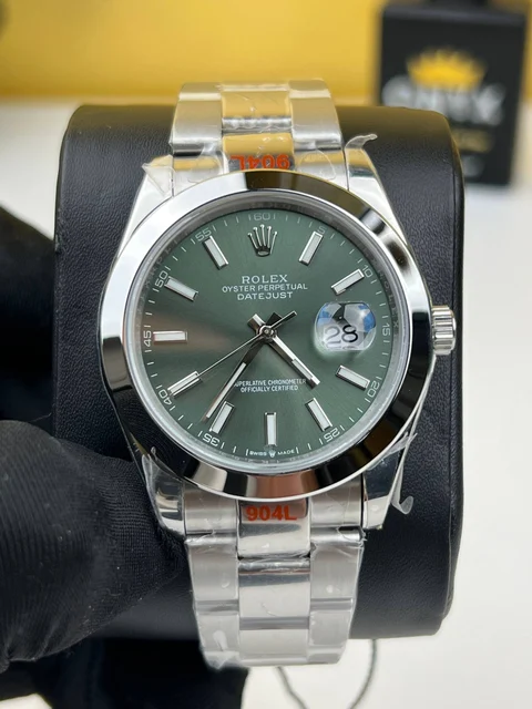 Rolex Date Just Green Dial Oyster 41mm-Automatic Movement kol saati