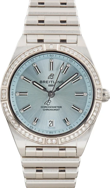Breitling Chronomat Automatic 36 Ice Blue Diamond Dial G10380591C1G1 kol saati