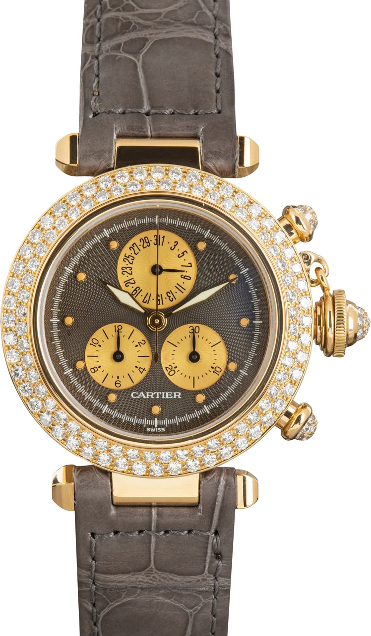 Cartier Pasha Ref W3008051 Diamond Bezel 35 mm kol saati