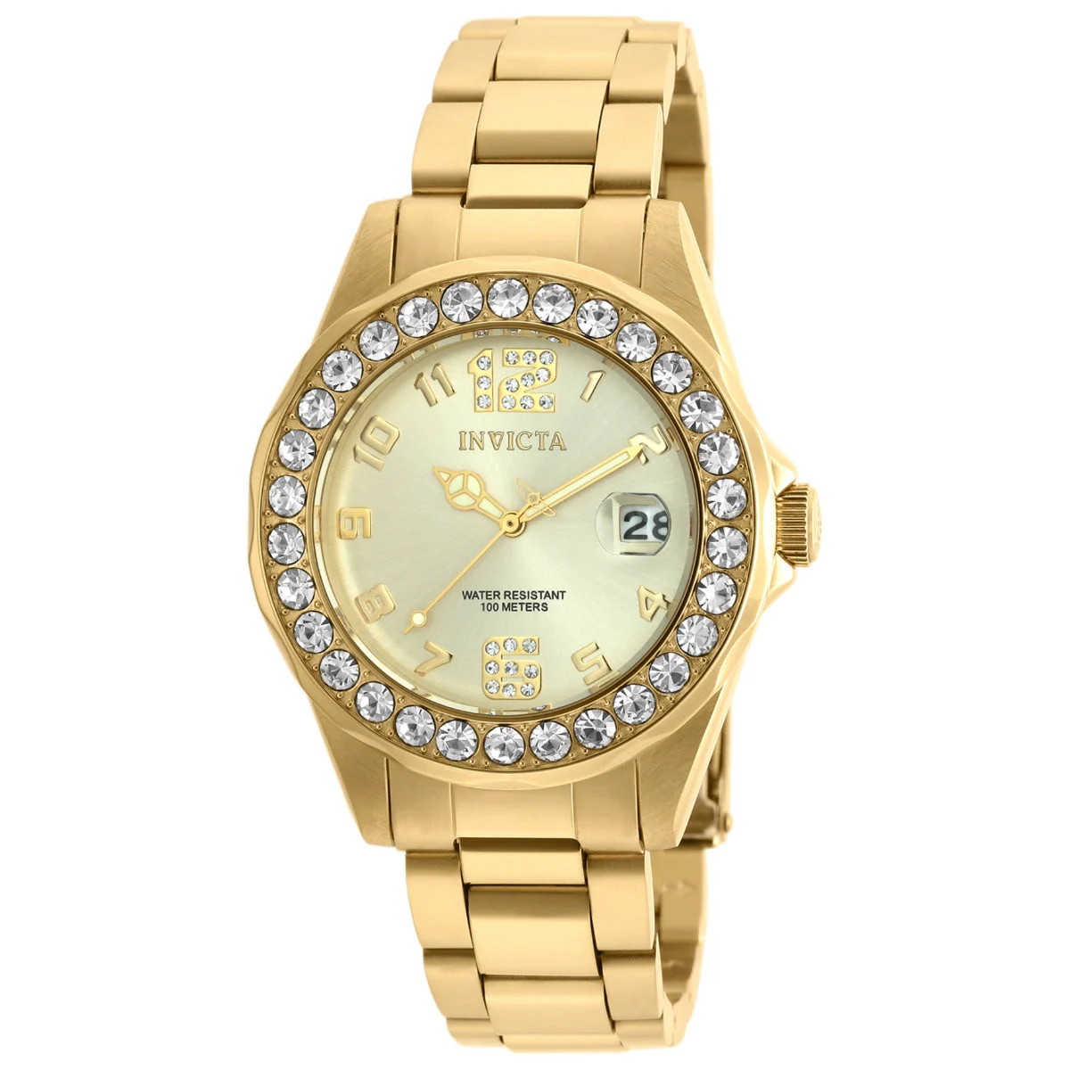 Invicta Pro Diver Watch - 38mm, Gold (21397) 38 mm kol saati
