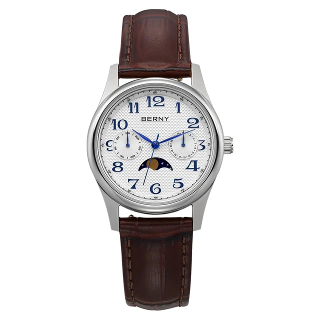 BERNY Women Quartz Moonphase Watch-2190L 2190L-B kol saati