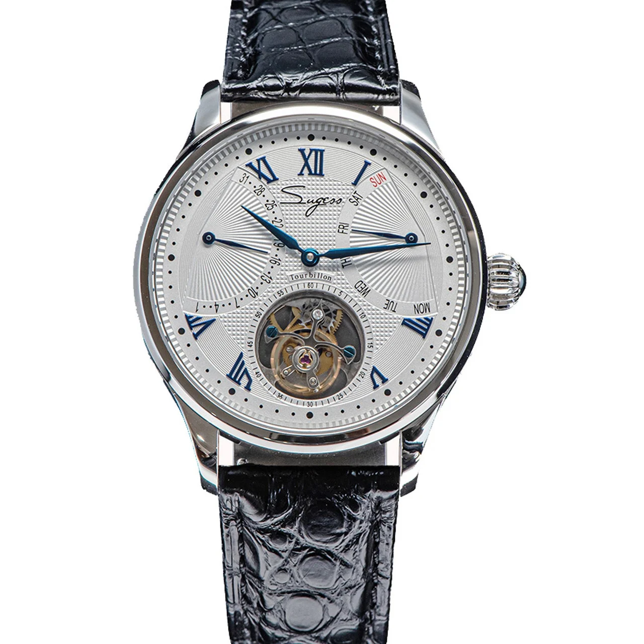 Sugess Tourbillon Master SU8004BLR Blue Roman Numerals tourbillon-master-su8004bkr-blue-roman-numerals 41 mm kol saati