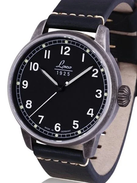 Laco New Vintage Look 21 Automatic Watch with Aged Patina Case #861783 42 mm kol saati