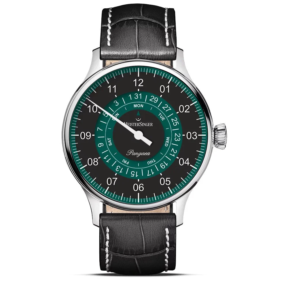 Meistersinger Pangaea Day Date Black Petrol PDD902P kol saati