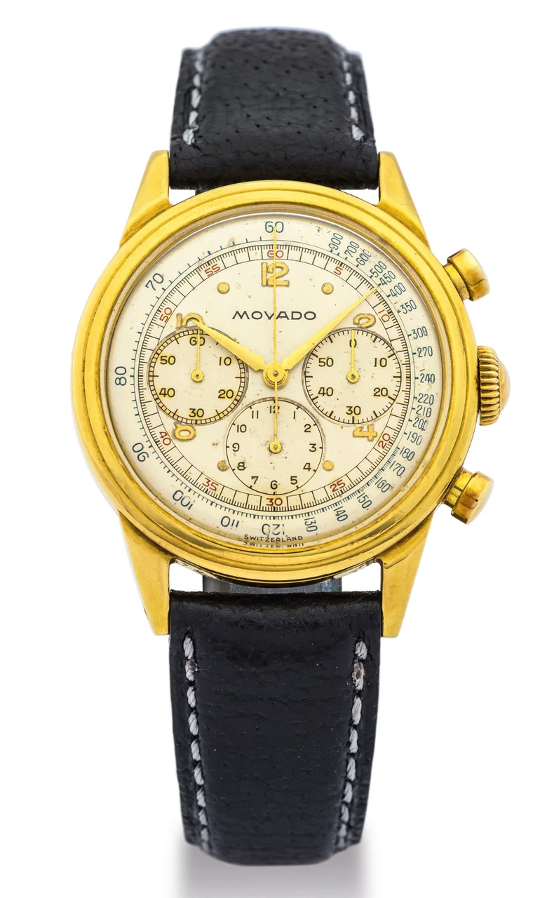 Movado MOVADO REF. 9038, M95 CHRONOGRAPH YELLOW GOLD kol saati