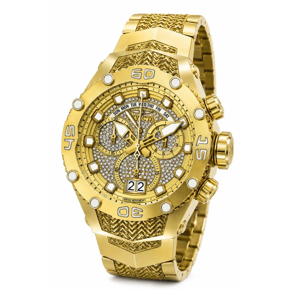 Invicta Subaqua Noma VIII 1.05 Carat Diamond Swiss Ronda 8040.N Caliber Watch - 49mm. Gold (50451) 49 mm kol saati