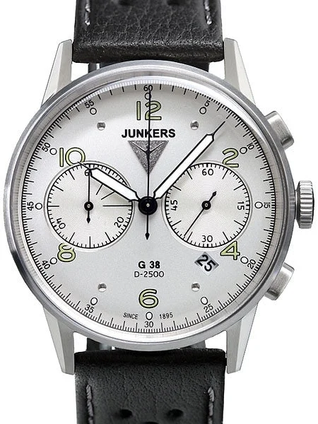 Junkers Silver Dial, Quartz Chronograph with 60-Minute Timer #6984-1 kol saati