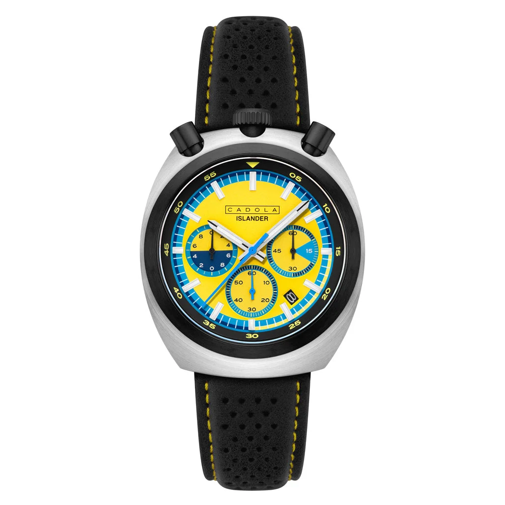 Cadola Islander Testa Di Toro Chronograph in Aqua Sunburst #CD-1058-LIW0D 50 mm kol saati