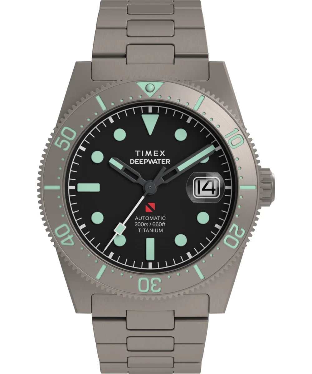 Timex Deepwater Reef 200 41mm Titanium Automatic Bracelet Watch TW2Y64400VQ 41 mm kol saati