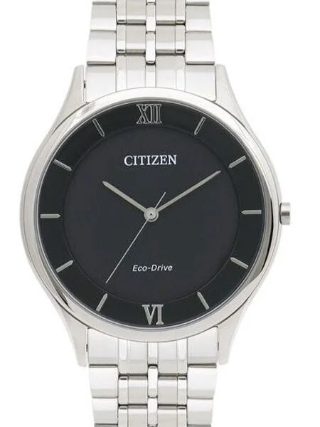 Citizen Ultra-Thin Stiletto Eco-Drive Dress Watch with Black Dial and Sapphire Crystal #AR0071-59E 40 mm kol saati