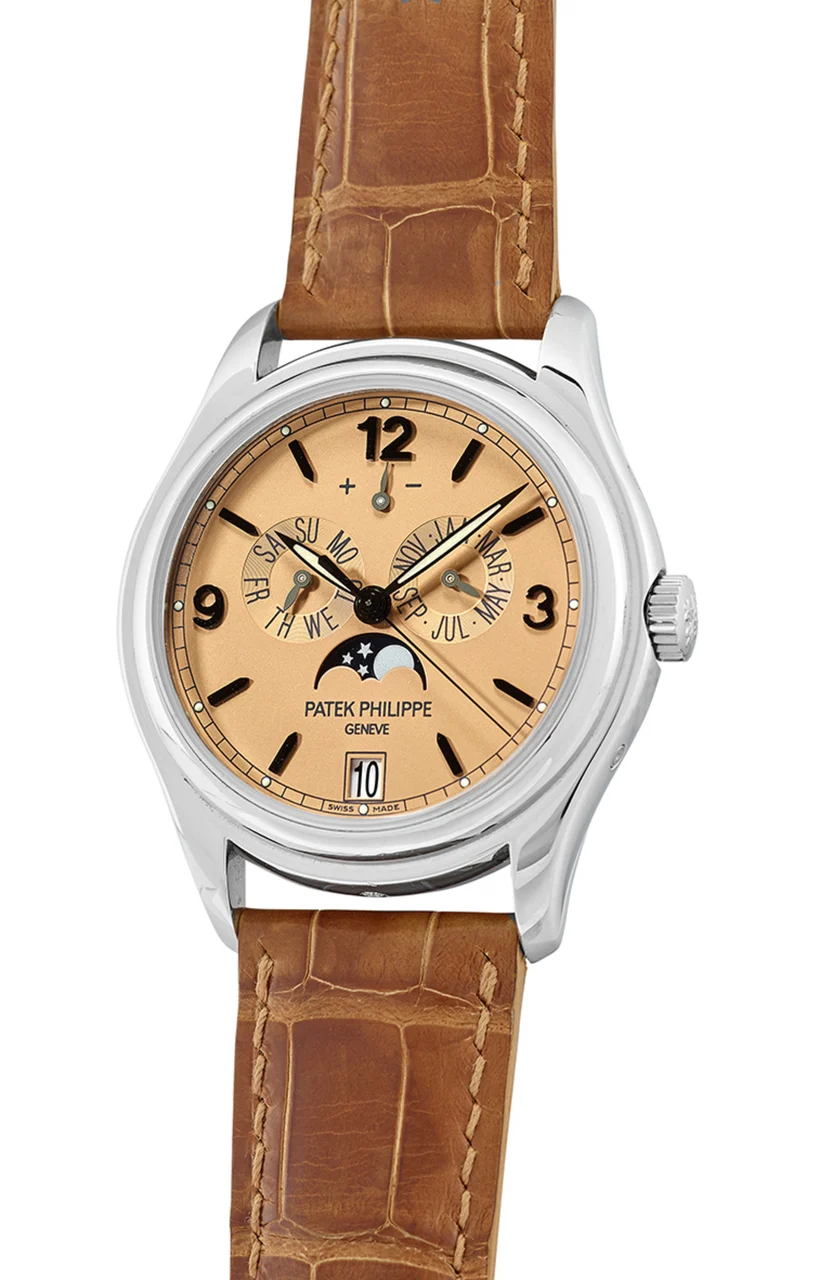 Patek Philippe PATEK PHILIPPE REF. 5450P-001 PLATINUM, ANNUAL CALENDAR “ADVANCED RESEARCH” SALMON DIAL, LIMITED EDITION OF 300 EXAMPLES, WITH PP ORIGINAL WARRANTY kol saati