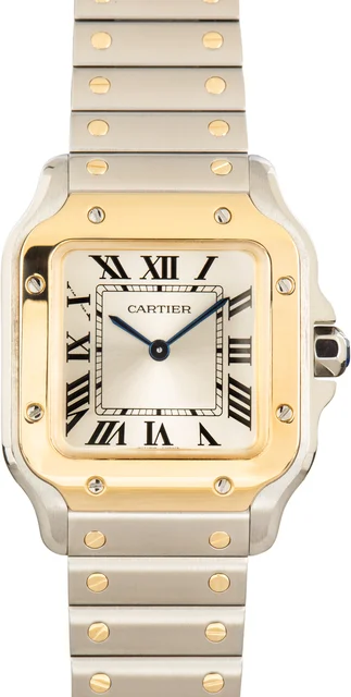 Cartier Steel & 18k Gold Santos de W2SA0033 kol saati