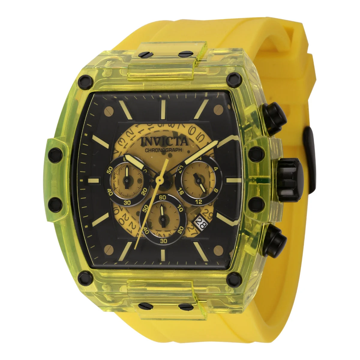 Invicta Open Box S1 Rally Diablo Watch - 47.5mm, Yellow (AIC-44353) 47.5 mm kol saati