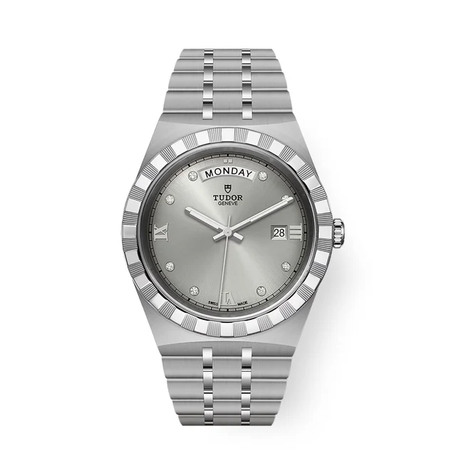Tudor Royal M28600-0002 41mm Silver Sunray-Finish Diamond Di kol saati