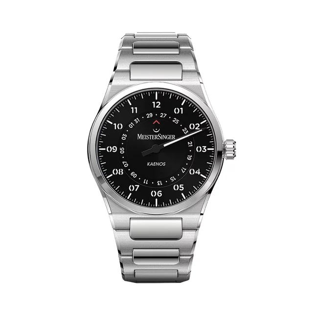Meistersinger Kaenos Open Date 40mm - Black on Bracelet KSOD902 kol saati