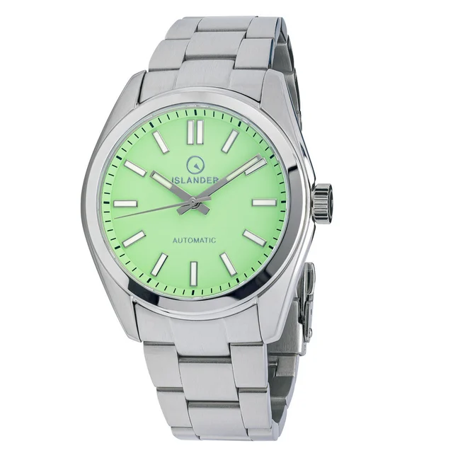 Islander Brookville Hi-Beat Automatic Dress Watch with Mint Green Dial #ISL-209 kol saati