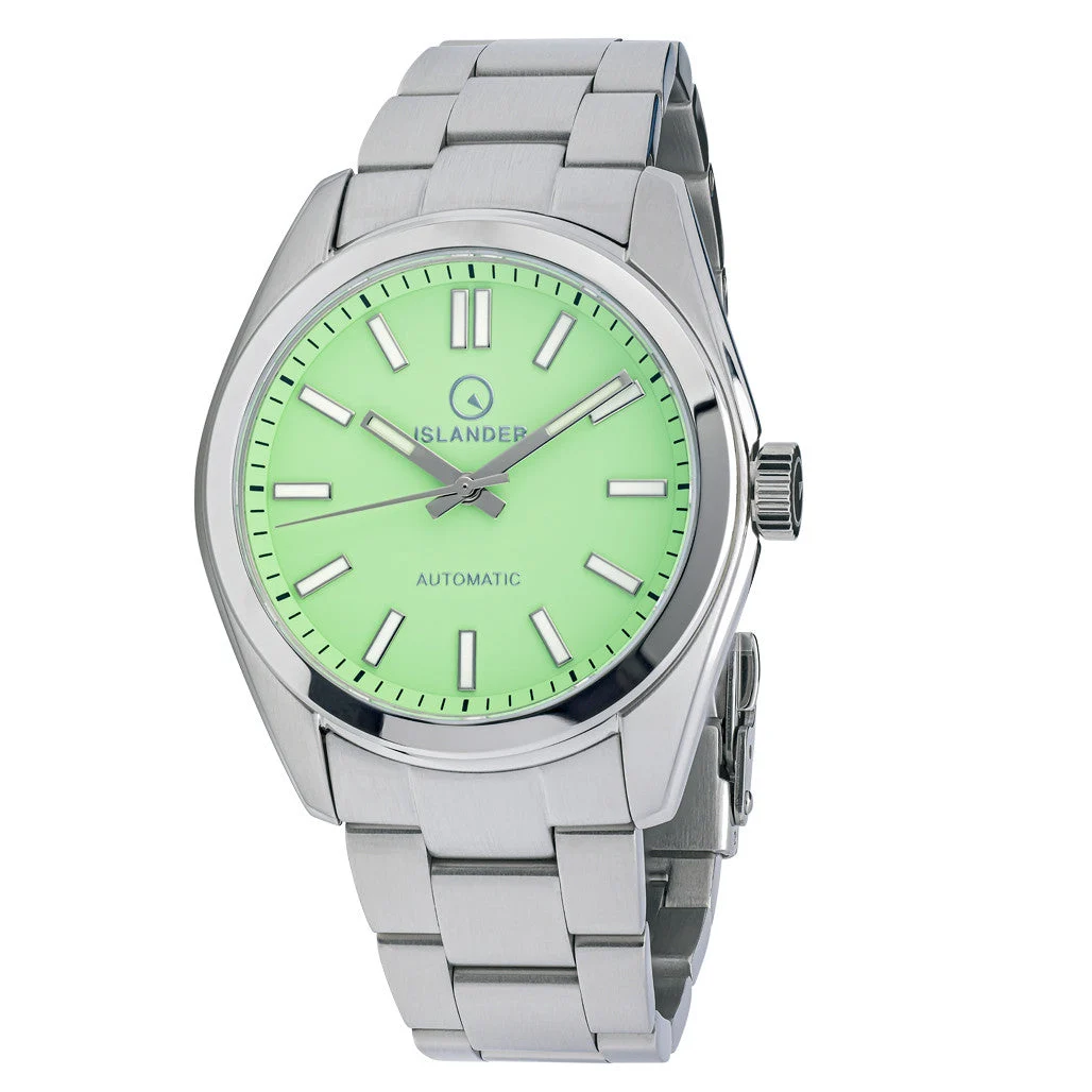 Islander Brookville Hi-Beat Automatic Dress Watch with Mint Green Dial #ISL-209 38 mm kol saati