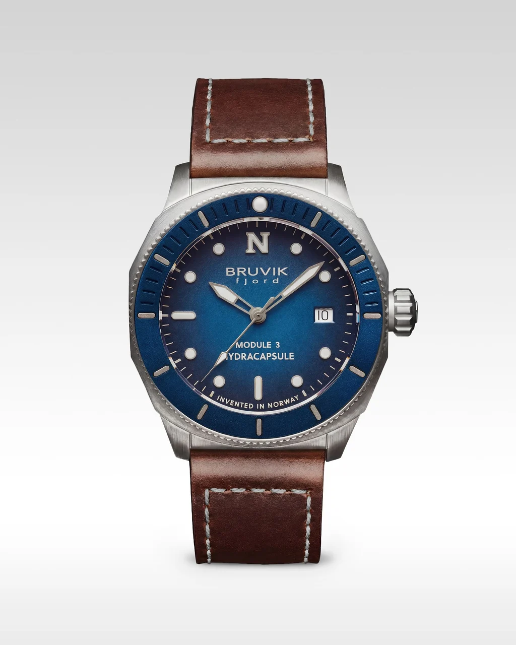 Bruvik Fine Timepieces Bruvik Fjord Hydracapsule® Steel Blue 48 mm kol saati