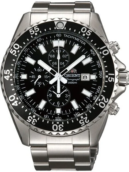 Orient Captain Quartz Sport Chronograph with Stainless Steel Bracelet #TT11002B kol saati