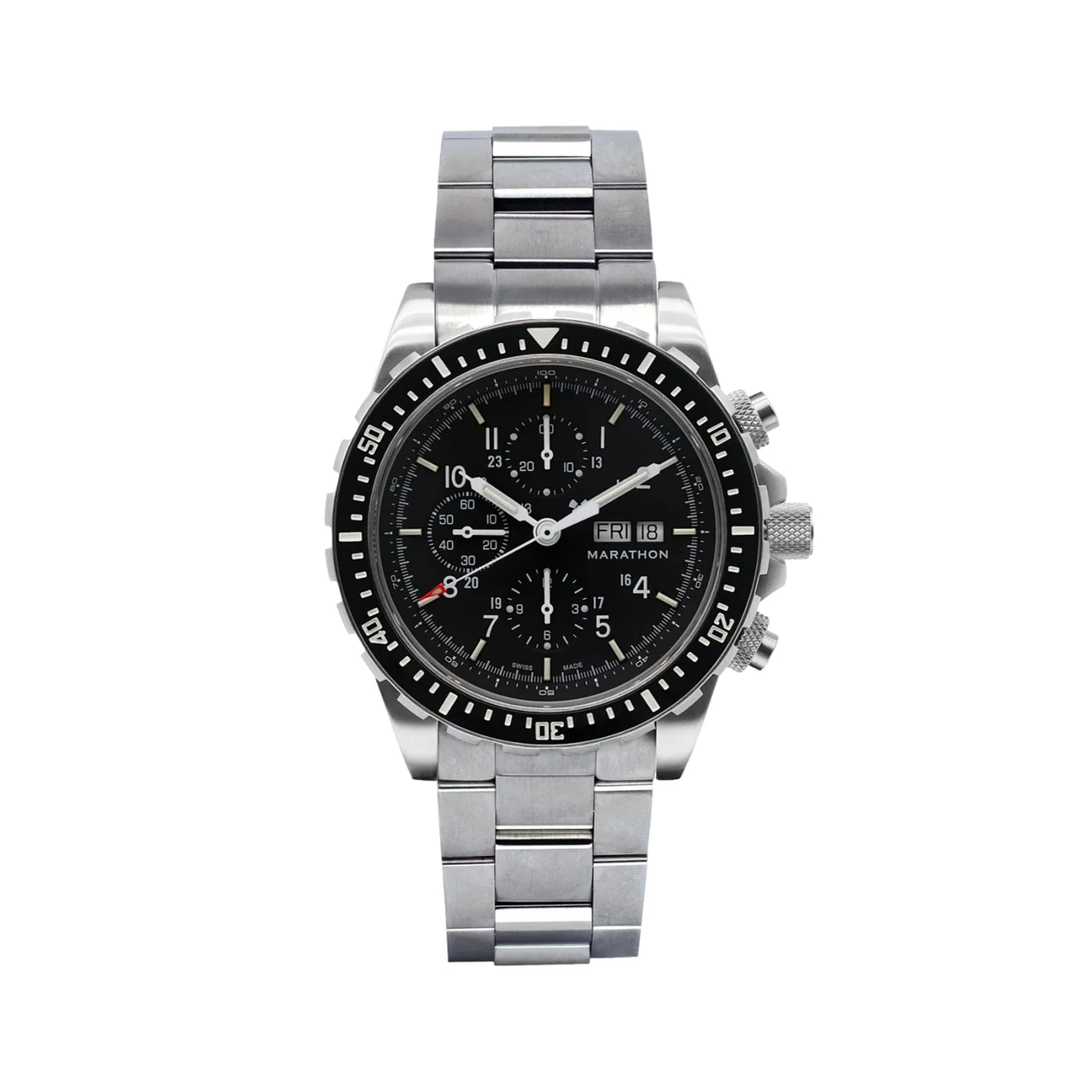 Marathon CSAR Pilot's Automatic Chronograph 46mm - Black on Bracelet WW194014SS-0108 46 mm kol saati