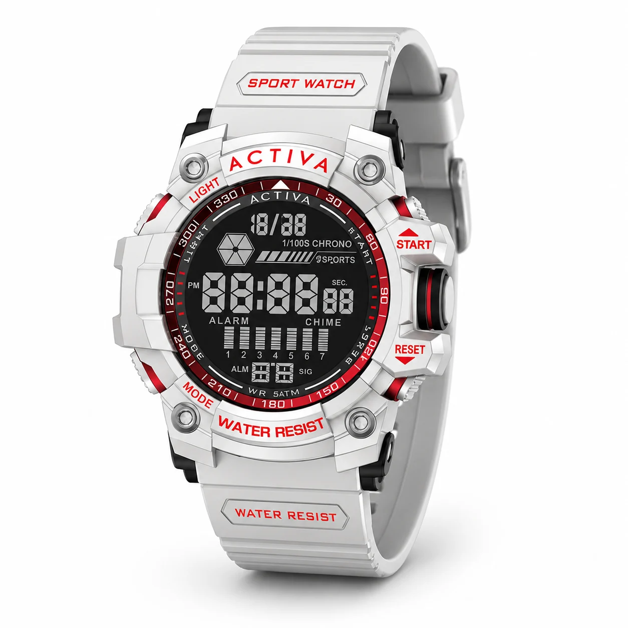 Activa Invicta Digital Watch - 56mm. White (ACW8020-012) kol saati