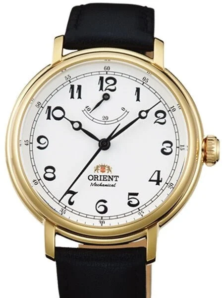 Orient Monarch Hand Winding Watch with White Dial and Power Reserve Indicator #DD03001W 40 mm kol saati