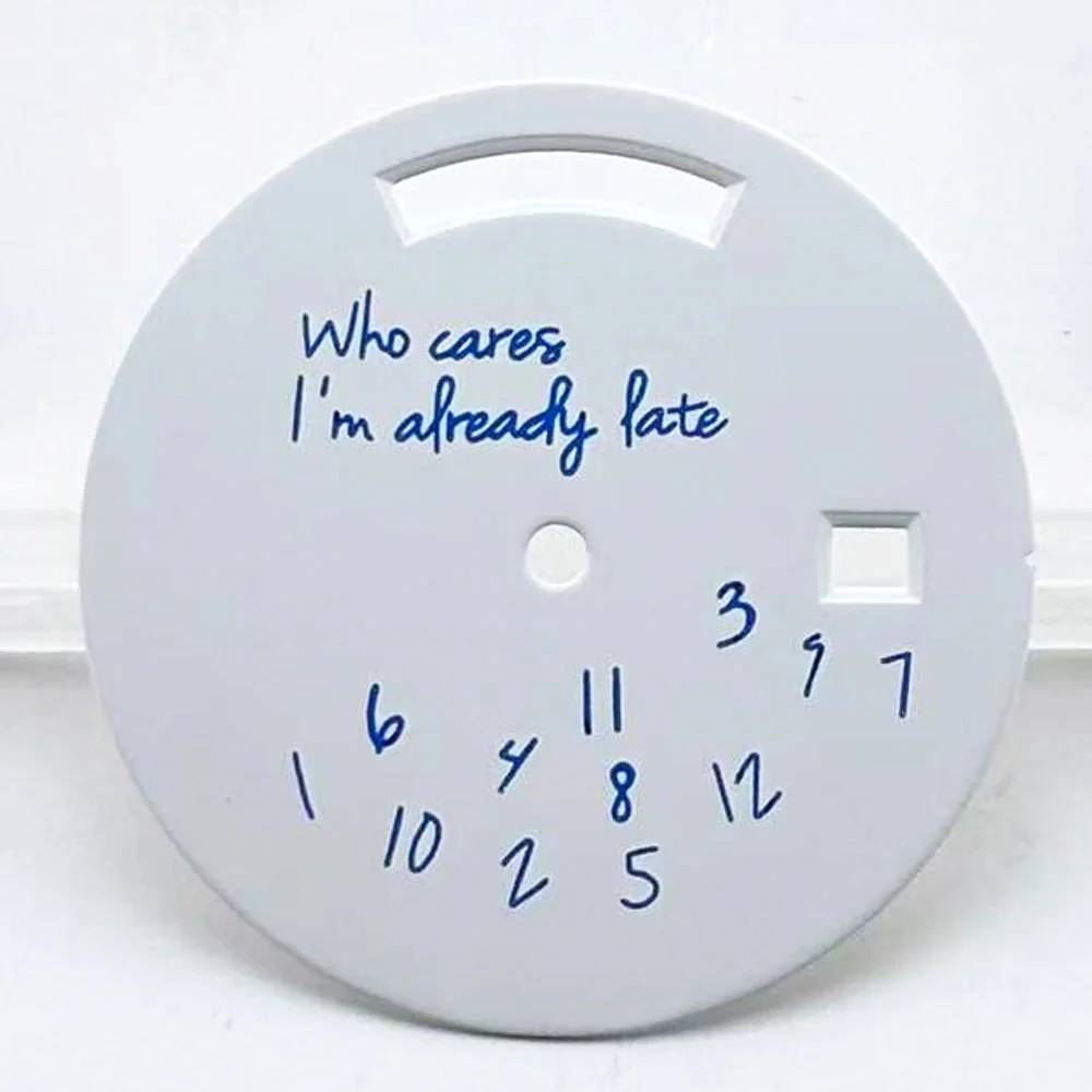Tandorio Dial Who Cares I'm Already Late dial Miyota 8285 dial dual calendar for Miyota 8285 movement Watch accessories 1005010116769450-2-31mm 31 mm kol saati