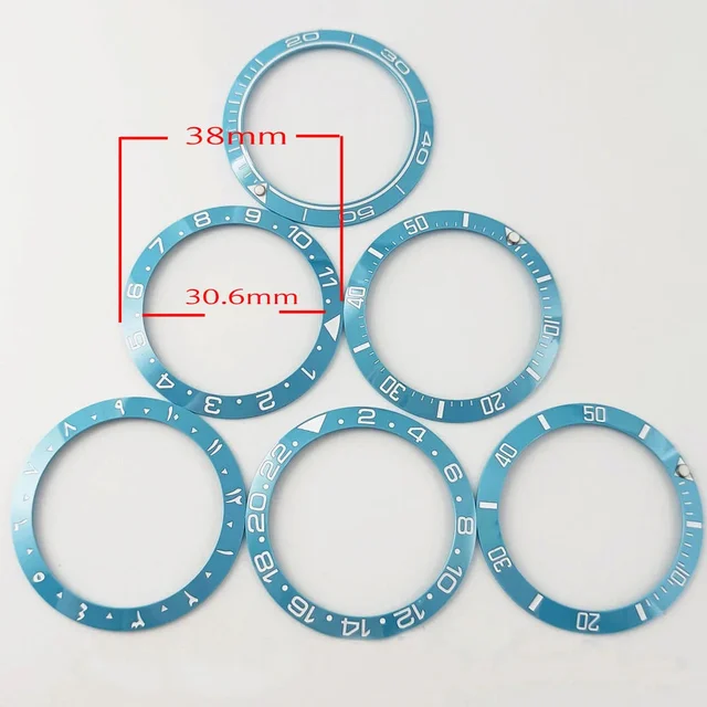 Tandorio Arabic Numerals Tiffany Blue Ceramic Bezel Insert 38mm*30,6mm for SUB GMT Diver W