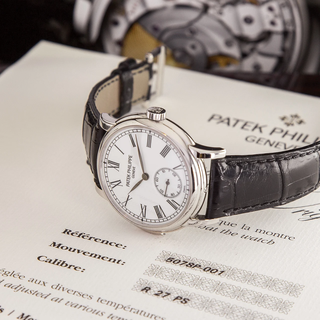 Patek Philippe PATEK PHILIPPE REF 5078 MINUTE-REPEATER WHITE ENAMEL DIAL PLATINUM kol saati