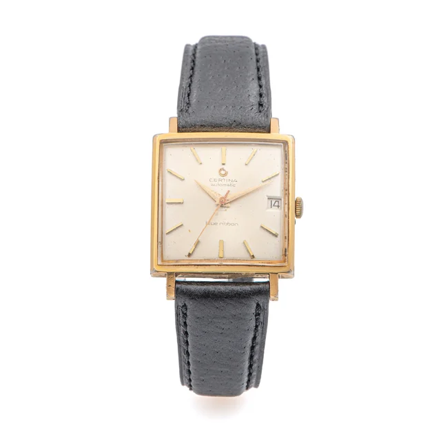 Certina Watch Ref. 5806 135, self-winding, centre-seconds, date; “Blue Ribbon”; gold plate