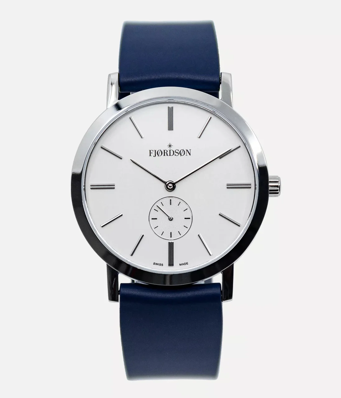 Fjordson #SLIM | White Dial With Blue Rubber Strap - Watch #SLIM | White Dial With Blue Rubber Strap - Unisex Watch 37 mm kol saati
