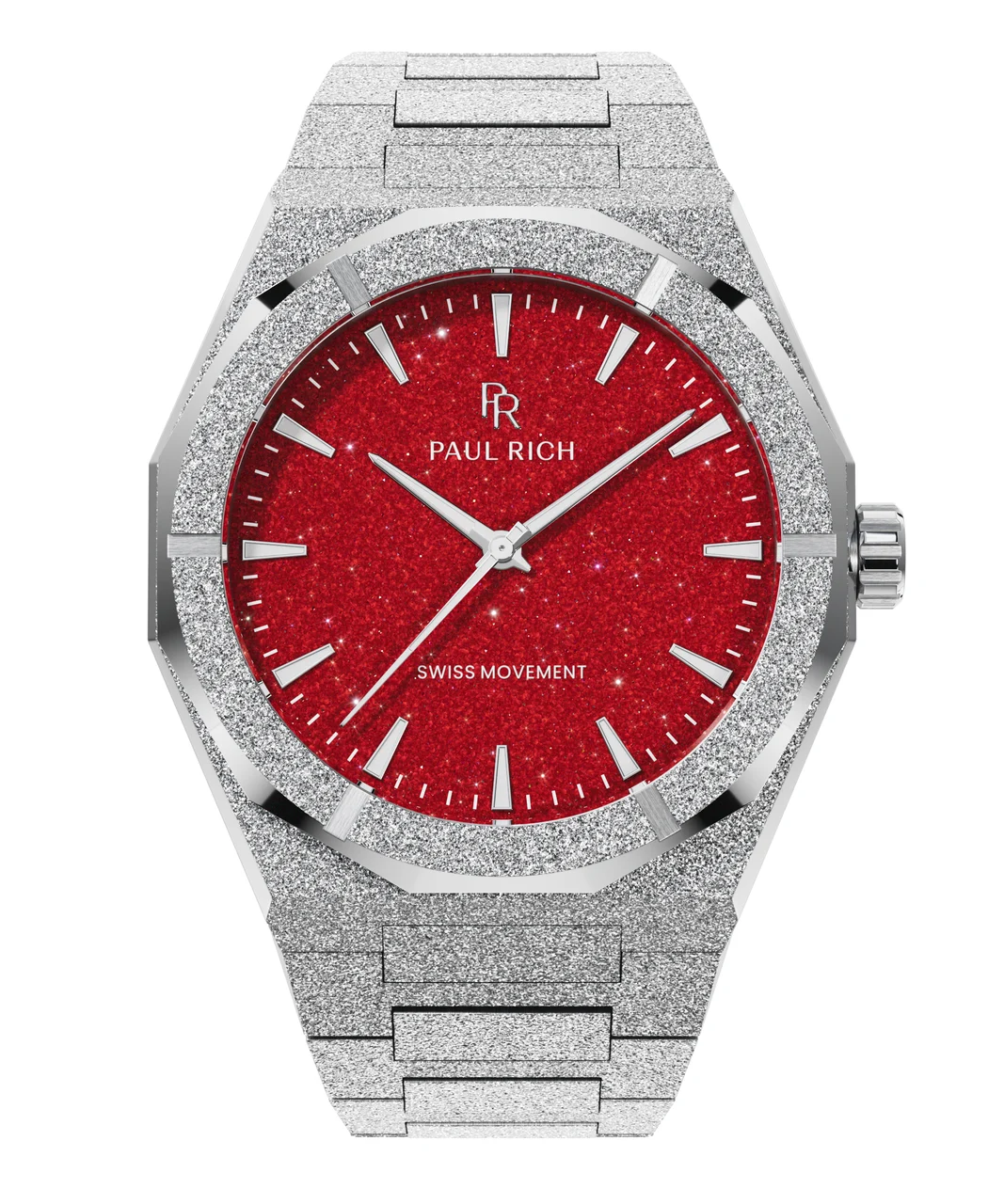 Paul Rich Frosted Star Dust II PR99II - Silver Red 43 mm kol saati