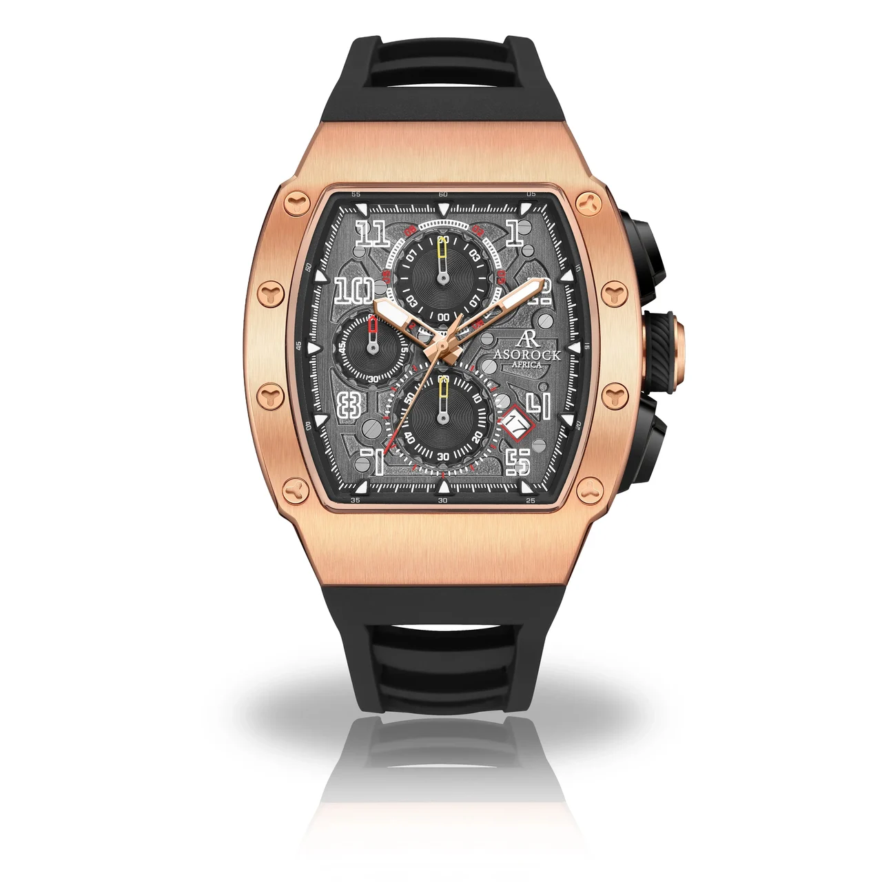 ASOROCK WATCHES Rosegold/Black Motorsport GT 44 mm kol saati