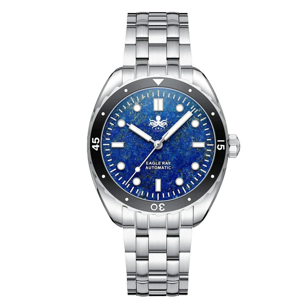Phoibos Eagle Ray Automatic Diver with Lapis Lazuli Dial #PY065BN 40 mm kol saati