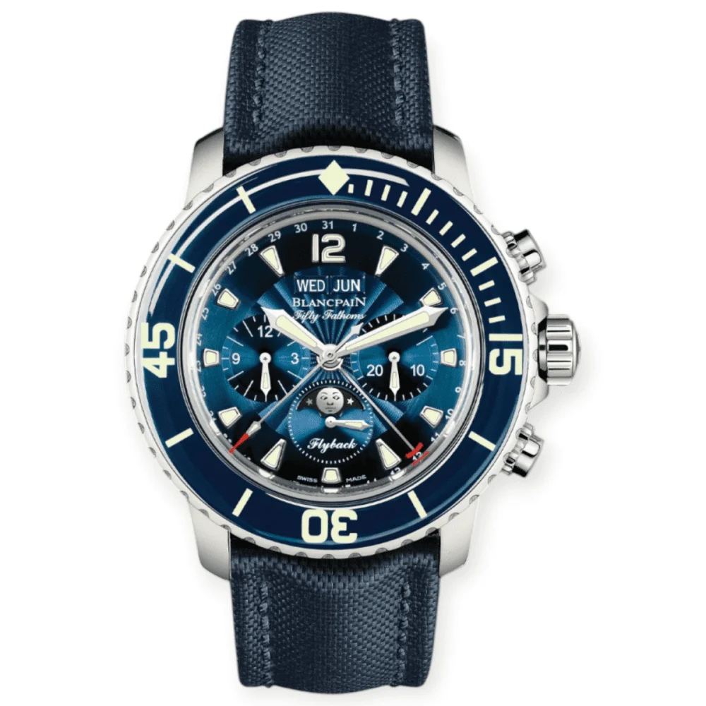 Blancpain Fifty Fathoms Chronographe Flyback Quant Pre-Owned Blancpain Fifty Fathoms Chronographe Flyback Quant 45 mm kol saati