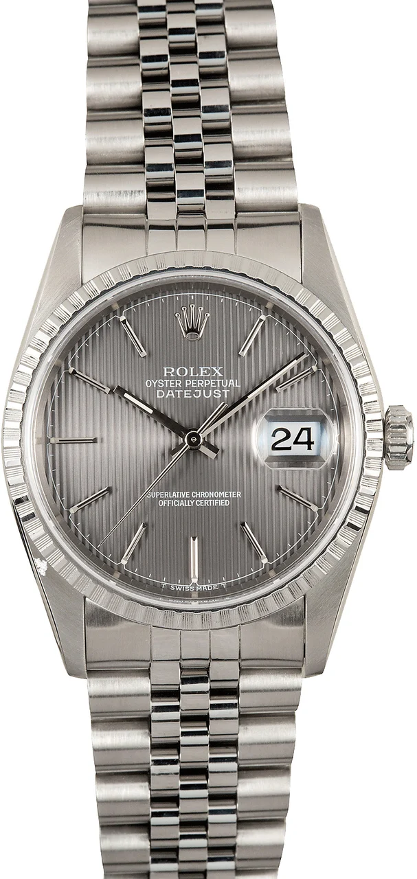 Rolex Datejust 16220 Slate Tapestry Dial 16220-CPO 36 mm kol saati