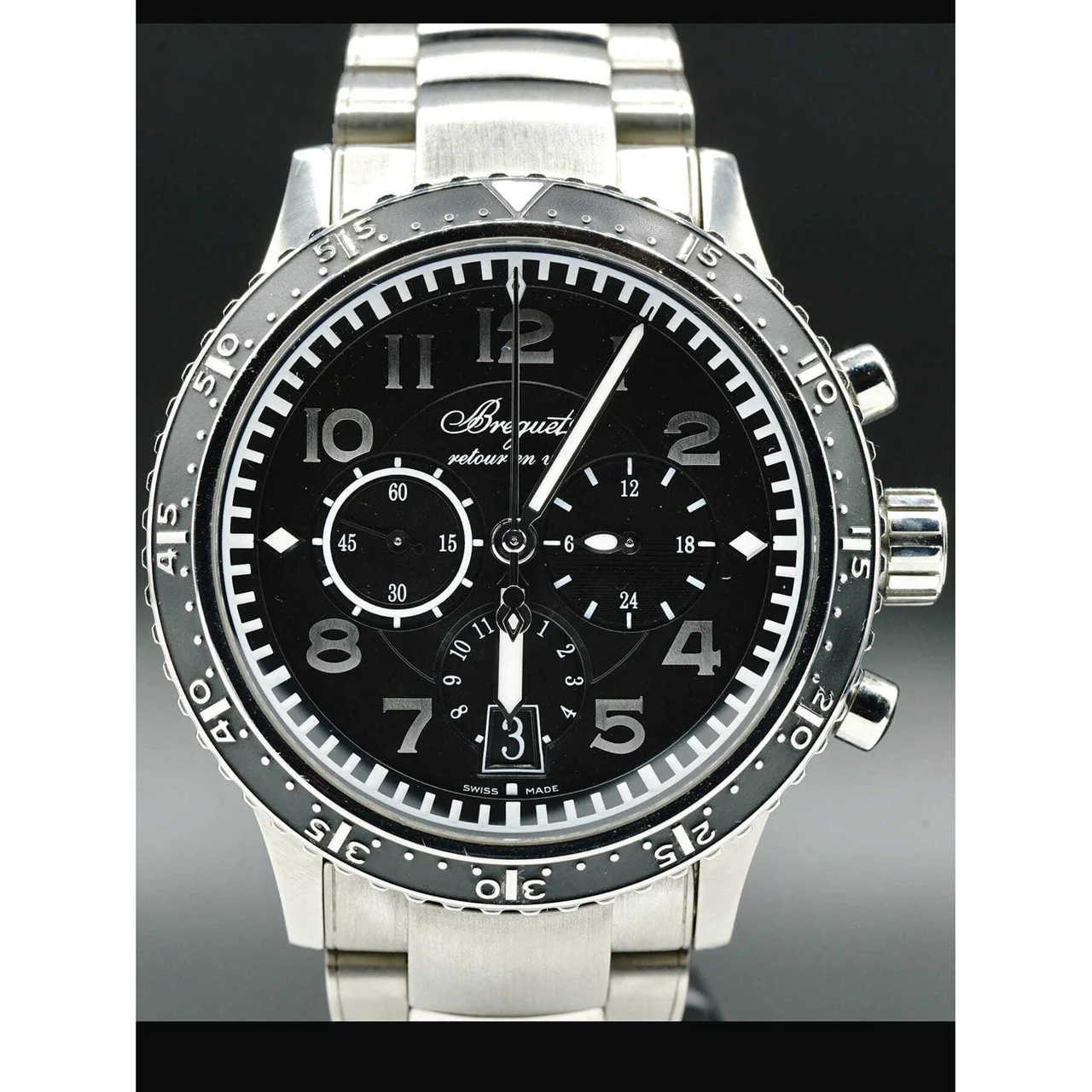 Breguet Type XXI Transatlantique Flyback Chronograph Titanium 3810TI/H2/TZ9 210000025212 42 mm kol saati