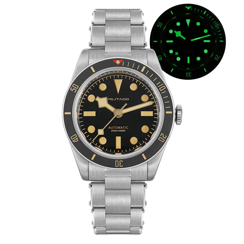 MILITADO MILITADO Militado-ML06- 黑面黄字- 带历 550 38 mm kol saati