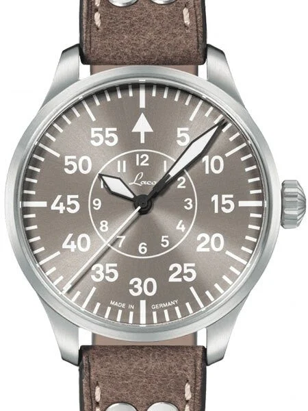 Laco Aachen Taupe Automatic Pilot Watch with Sapphire Crystal #862126 kol saati