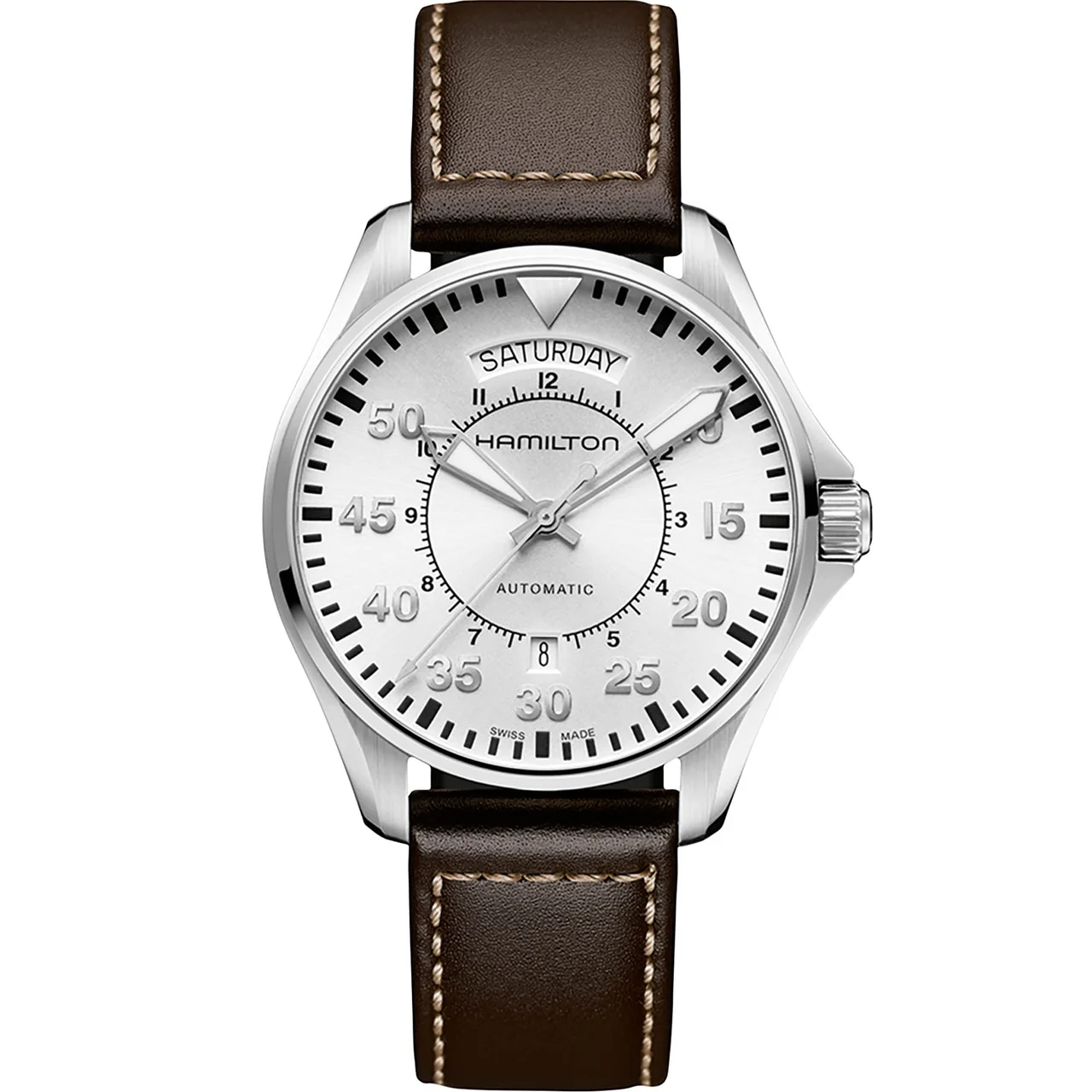 Hamilton Khaki Aviation Pilot Day Date Auto H64615555 42 mm kol saati