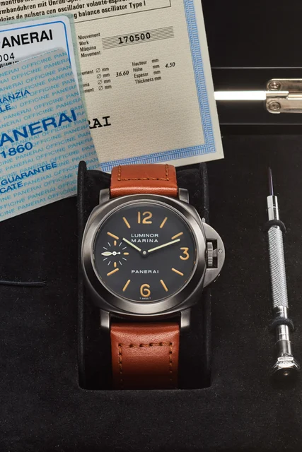 Panerai PANERAI REF. PAM 004, LUMINOR MARINA - FIRENZE 1860 T-DIAL PVD STEEL NO.A0903/1500