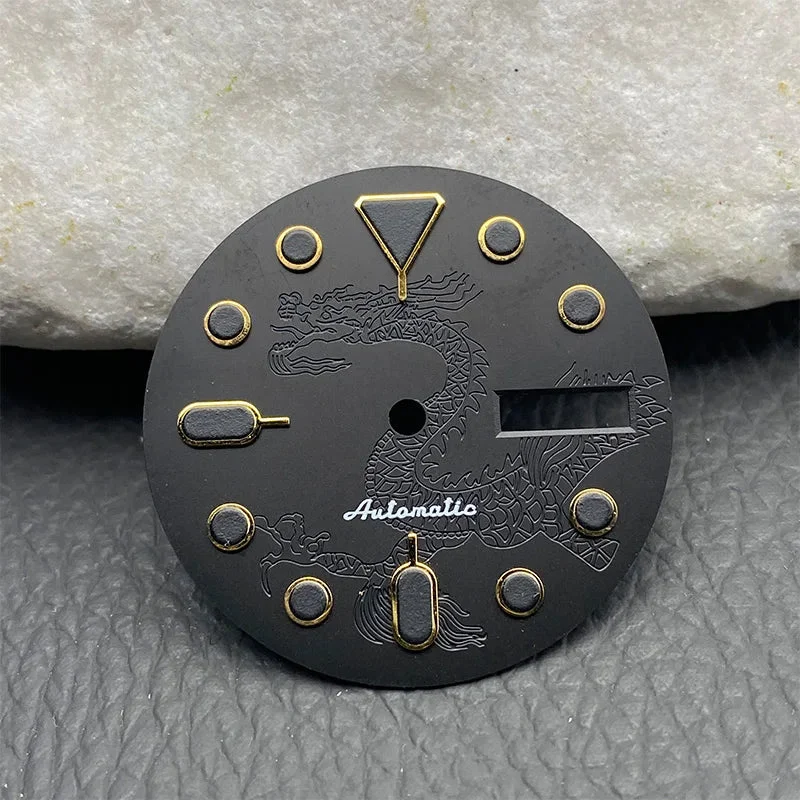Tandorio Watch Dial 28.5mm for SKX007 SKX173 SRPD Turtle Abalone Tuna Canne Diving Watch Dragon NH36-2-28.5mm 28.5 mm kol saati