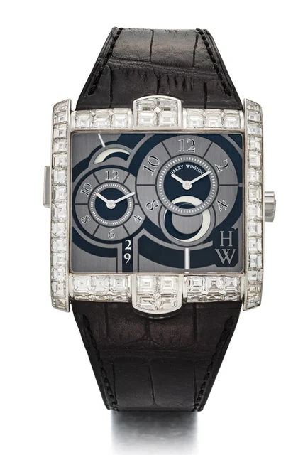 Harry Winston HARRY WINSTON REF. 350MATZW, AVENUE SQUARE A2 MEN PAVÉ 18K WHITE GOLD kol sa