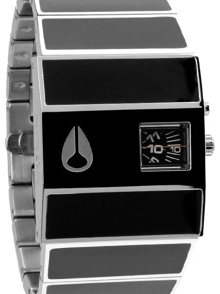 Nixon Rotolog Direct Drive Quartz Watch with Black Enamel Inlay #A028-000 kol saati