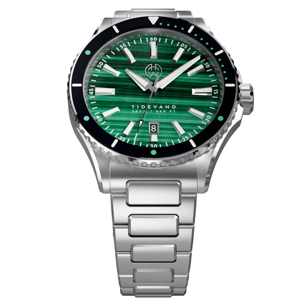 Henry Archer Tidevand Element Automatic Watch with Malachite Dial #HAC-TDE-MAL-CGR 47 mm kol saati