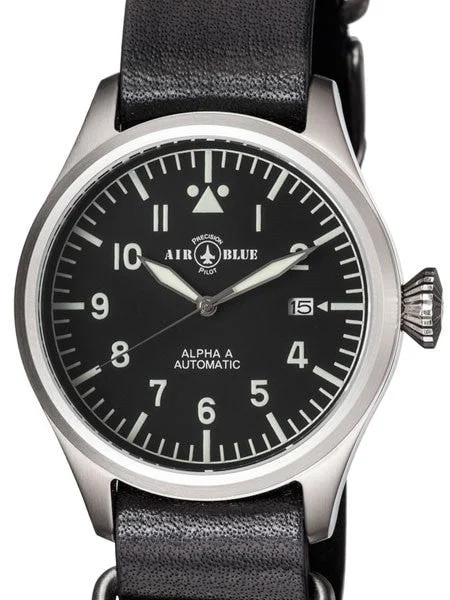 Air Blue Alpha-A Automatic Pilot Watch with 41mm Case, Sapphire Crystal #ALPHAASS41 kol sa