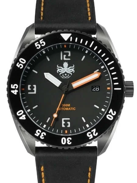 Phoibos Reef Master DLC 300-Meter Automatic Dive Watch with Double Dome AR Sapphire Crysta