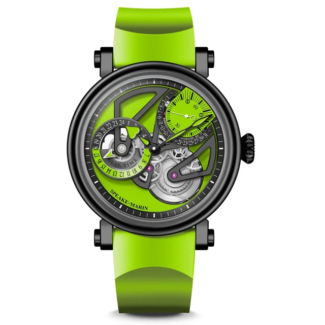 Speake-Marin Speake Marin Dual Time Lime 42mm Limited Edition 414216390 kol saati