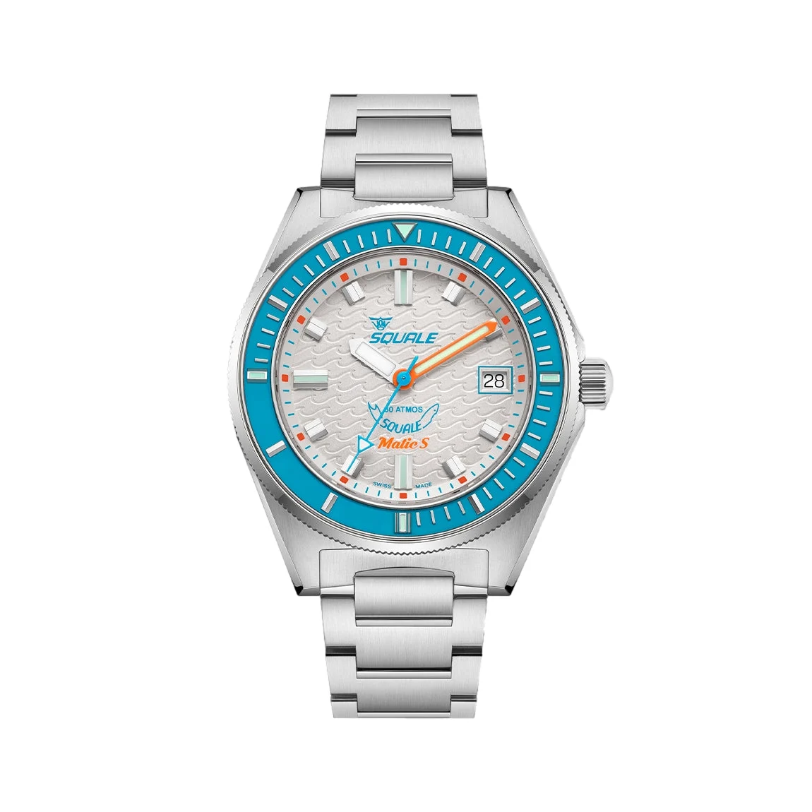 Squale Matic S 39.5mm - White on Bracelet MATICLBWT.SSBX 39.5 mm kol saati