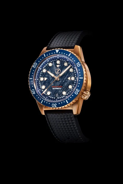 Zelos Mako V2 500m Diver Bronze Blue Meteorite kol saati